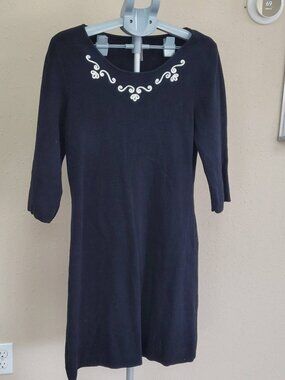 Hanna Andersson Women's Black Knit Sweater Dress Sz Lg